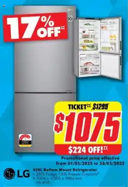 The Good Guys Bottom mount refrigerator offer