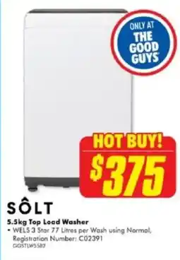 The Good Guys Top load washer offer