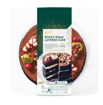 Woolworths Gold rocky road christmas cake 1.5kg offer