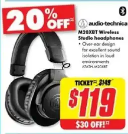 The Good Guys M20xbt wireless studio headphones offer