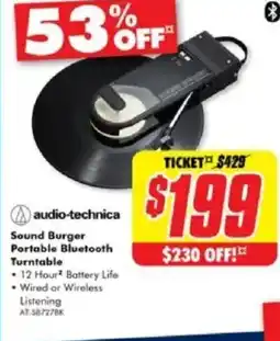 The Good Guys Sound burger portable bluetooth turntable offer