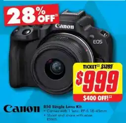 The Good Guys Canon r50 single lens kit offer