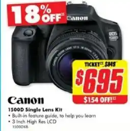 The Good Guys 1500d single lens kit offer