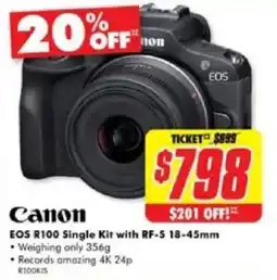 Eos r100 single kit with rf-s 18-45mm