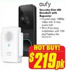 The Good Guys Security slim hd doorbell with repeater offer