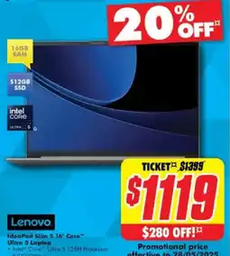 The Good Guys Ideapad slim 5 16" core™ ultra 5 laptop offer