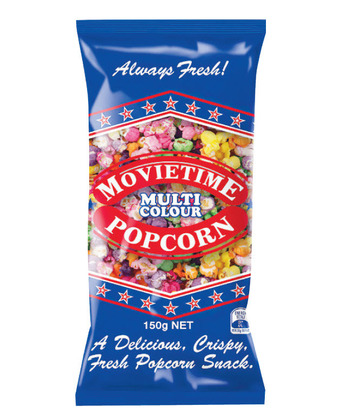Woolworths Movietime popcorn multi coloured 150g offer