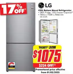 The Good Guys Bottom mount refrigerator offer