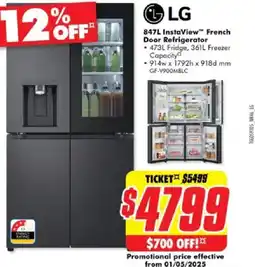 The Good Guys French door refrigerator offer