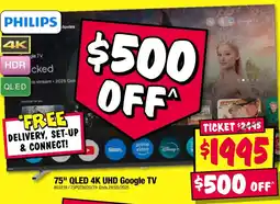 JB Hi-Fi 75" qled 4k uhd google tv offer