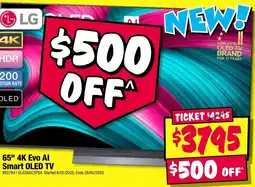 JB Hi-Fi 65" 4k evo al smart oled tv offer
