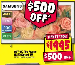 JB Hi-Fi 65" 4k the frame qled smart tv offer