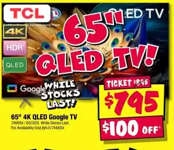 JB Hi-Fi 65" 4k qled google tv offer