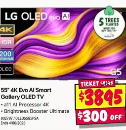 JB Hi-Fi 55" 4k evo al smart gallery oled tv offer