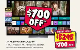 JB Hi-Fi 77" 4k evo al smart oled tv offer