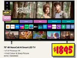JB Hi-Fi 75" 4k nanocell al smart led tv offer