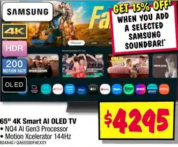 JB Hi-Fi 65" 4k smart ai oled tv offer