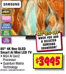 JB Hi-Fi 85" 4k neo qled smart al mini led tv offer