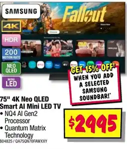 JB Hi-Fi 75" 4k neo qled smart al mini led tv offer