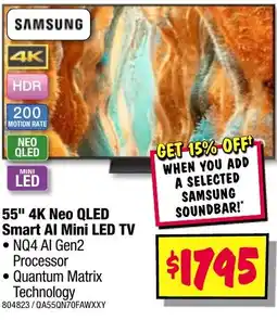 JB Hi-Fi 55" 4k neo qled smart al mini led tv offer