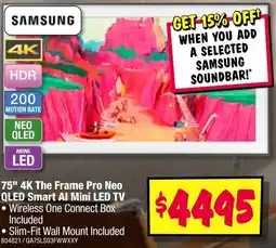 JB Hi-Fi 75" 4k the frame pro neo qled smart offer
