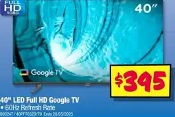 JB Hi-Fi 40" led full hd google tv offer