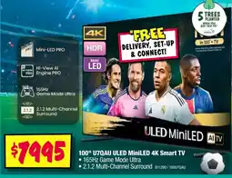 JB Hi-Fi 100" u7qau uled miniled 4k smart tv offer