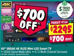 JB Hi-Fi 65" u8qau 4k uled mini-led smart tv offer