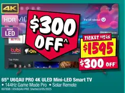 JB Hi-Fi 65" u6qau pro 4k uled mini-led smart tv offer