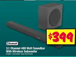 JB Hi-Fi 3.1 channel 480 watt soundbar with wireless subwoofer offer