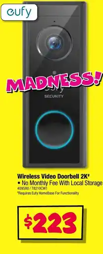JB Hi-Fi Wireless video doorbell offer
