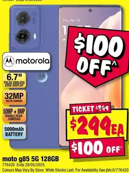 JB Hi-Fi Moto g85 5g 128gb offer