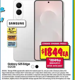 JB Hi-Fi Galaxy s25 edge 512gb offer