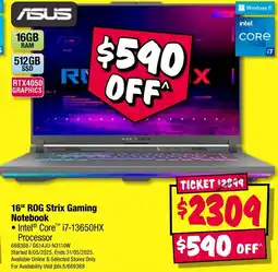 JB Hi-Fi 16" rog strix gaming notebook offer