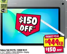 JB Hi-Fi Galaxy tab s10 fe+ 128gb wi-fi 13.1 offer