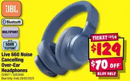 JB Hi-Fi Live 660 noise cancelling over-ear headphones offer
