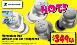 JB Hi-Fi Momentum true wireless 4 in-ear headphones offer