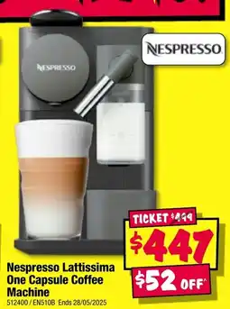 JB Hi-Fi Nespresso lattissima one capsule coffee machine offer