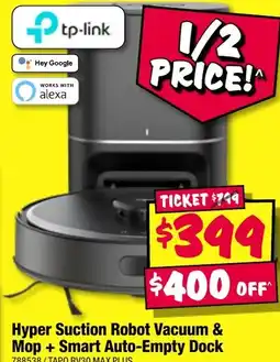 JB Hi-Fi Hyper suction robot vacuum & mop + smart auto-empty dock offer