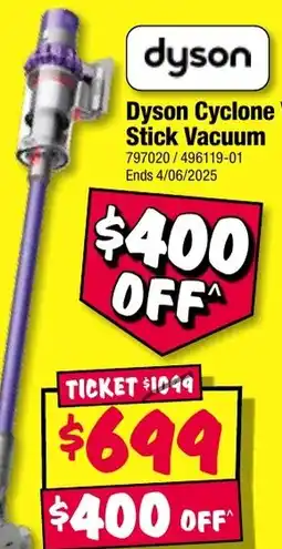 JB Hi-Fi Dyson v10 stick vacuum offer