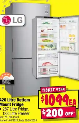 JB Hi-Fi Bottom mount fridge offer
