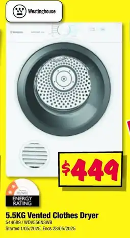 JB Hi-Fi Vented clothes dryer offer