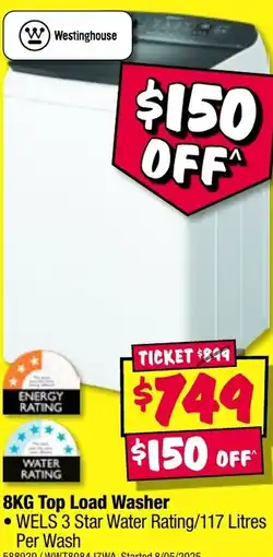 JB Hi-Fi Top load washer offer