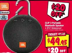 JB Hi-Fi Clip 3 portable bluetooth speaker offer