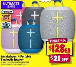 JB Hi-Fi Wonderboom 4 Portable Bluetooth Speaker offer