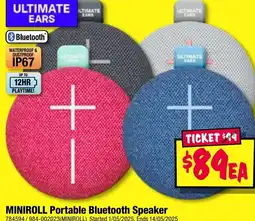 JB Hi-Fi Miniroll portable bluetooth speaker offer