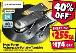 JB Hi-Fi Sound burger rechargeable portable turntable offer