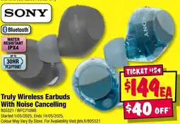 JB Hi-Fi Truly wireless earbuds with noise cancelling offer