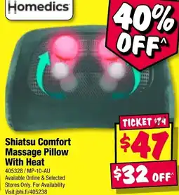 JB Hi-Fi Shiatsu comfort massage pillow with heat offer