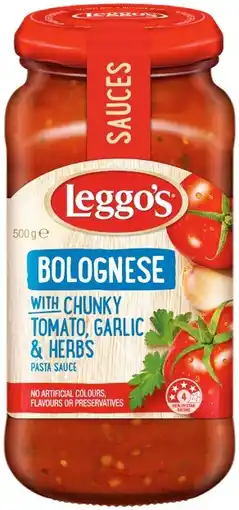 IGA Leggo’s Pasta Sauce 490‑500g Selected Varieties offer